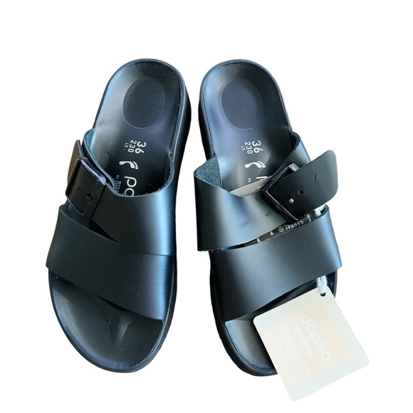 BIRKENSTOCK Alma leather platform sandals NEW - Picture 2 of 3